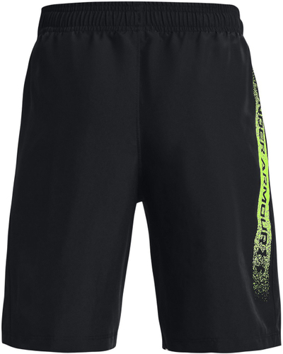 Кратки спортски панталони Under Armour Boys Woven Graphic, полиестер, со џебови, црни