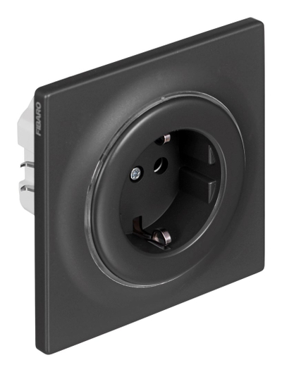 Prizë inteligjente Fibaro FGWOF-011-8 Type F, murale, e zezë