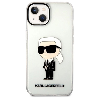 Mbështjellës telefoni Karl Lagerfeld IML NFT Ikonik, për iPhone 14, transparent, i bardhë
