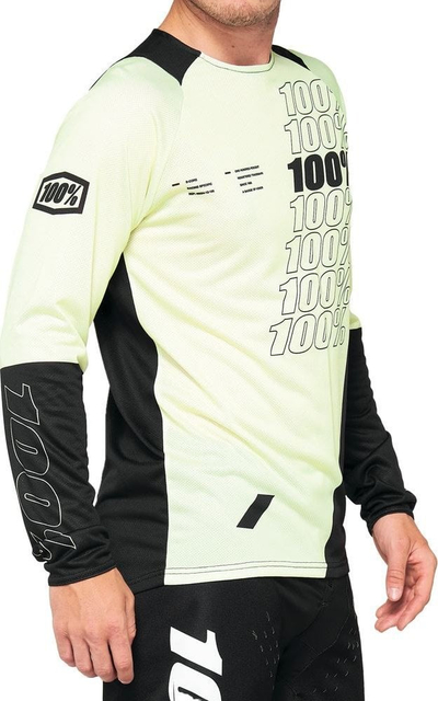 Bluzë çiklizmi 100% R-CORE Jersey, me mëngë t’gjata, XL, e verdhë me t’zezë