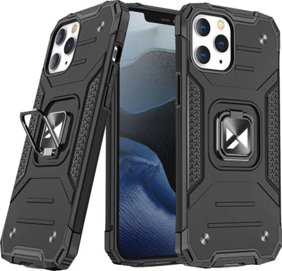 Маска Wozinsky Ring Armor за iPhone 13, магнетска држачка, прстен држач, црна