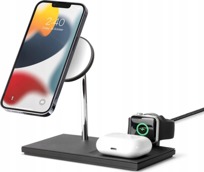 Karikues 3 në 1 wireless Native Union Snap, me magnet, për iPhone, AirPods edhe Apple Watch, i zi