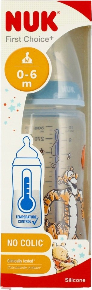Biberon NUK Kubus, 300ml, 0-6 mujsh, blu