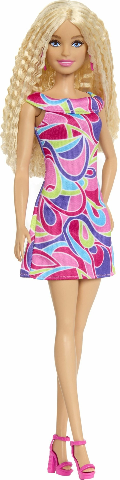 Kukull Barbie Fashionistas 223 HRH20, edicion 65 vjetor, flokë bionde me onde, shumëngjyrëshe