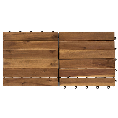 Pllaka druri tarrace HM6299, set 10 copë, 30x30 cm, ngjyrë druri natyrale