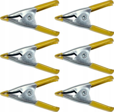 Set kapësa me susta Vorel 38490, 2", 6 copë, të verdha