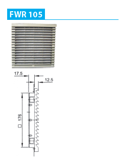 Filter ventilatori Ergom FWR 105 R37RC-01010100301, IP43, gri
