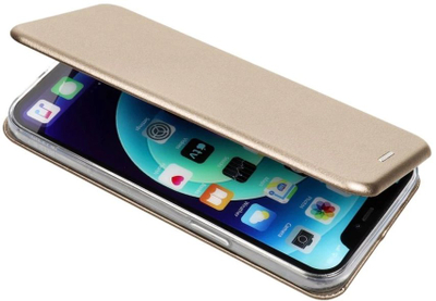 Futrollë telefoni OEM Book Case Elegance për iPhone 17 Pro Max, me kapak, ngjyrë ari