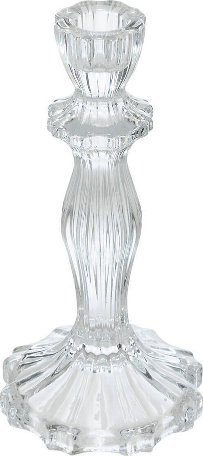 Mbajtëse qiriri Feeric Christmas Glass Chandelier, qelq transparent, 20 cm, transparente