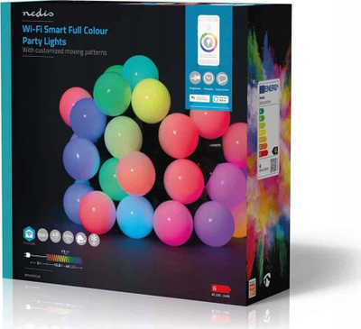 Drita dekorative LED Nedis WIFILP02C48, 10.8 m, WiFi Tuya, shumëngjyrëshe