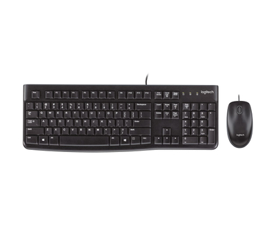 Set tastierë dhe mi Logitech MK120, me kabllo USB, i zi