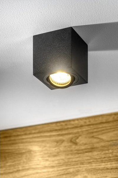 Spot tavanor katror LED, 80x80x90mm, IP20, GU10 20W, i zi
