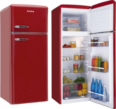 Frigorifer‑kongjelator Amica VD 1442 AR, 208L, A++, i kuq