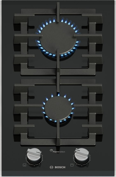 Вградна плотна Bosch PRB3A6I40, 2 гасни горилници, 30 cm, црно стакло