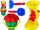 Set lodrash me rërë Hemar Family Flower With Mill, 5 copë, për plazh dhe vaskë, shumëngjyrësh
