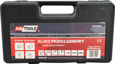 Çelës me ingranazh AWTOOLS, 4800Nm, me valixhe plastike
