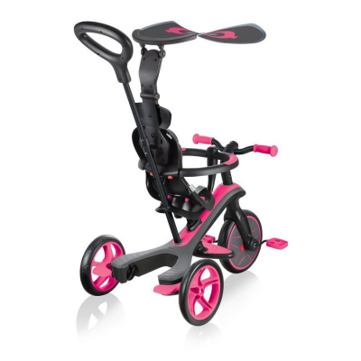 Tricikletë 4 në 1 Globber Explorer Trike, me çadër, Fuchsia