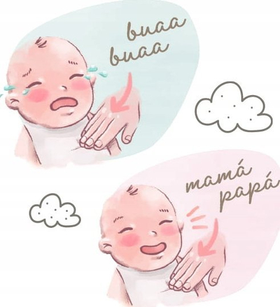 Kukull gocë Llorens Crying Baby, 36cm, me kapuç rozë
