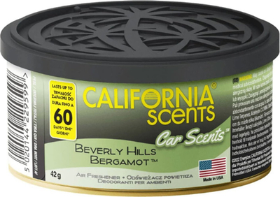 Aromatizues makine California Scents Car Scents Beverly Hills Bergamot, 42g, deri në 60 ditë, jeshil