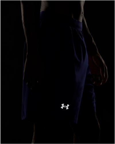 Pantallona të shkurtra vrapimi Under Armour Launch Run 2-in-1, frymëmarrëse, elastike, vjollcë