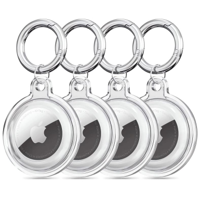 Këllëf silikoni Tech-Protect Icon për Apple AirTag, set 4 copë, transparent