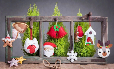 Set kreativ DIY Felt Snowflake, set punime me dorë për kalamaj 5+, dekor prej ndjere, i bardhë