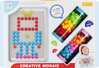 Lodër mozaik kreativ MEGA CREATIVE 545466, set edukativ për rregullim, shumëngjyrëshe