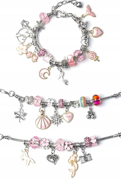 Set rruaza princeshë Smily Play Princess Beads, lodër kreative, rozë