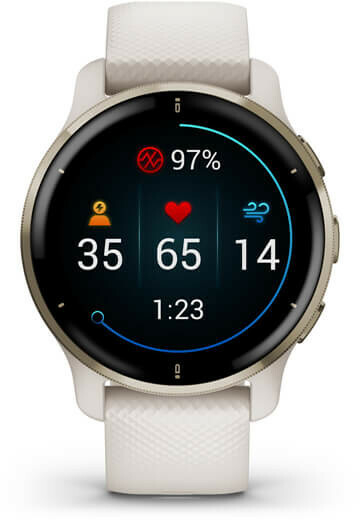 Orë e mençur GARMIN Venu 2 Plus 010-02496-12, e kremtë/artë/bardhë