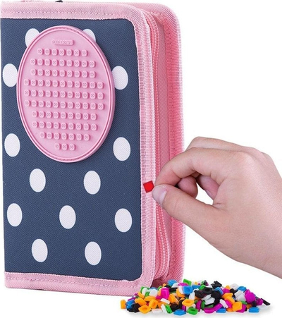 Пенкало кутија Pixie Crew Blue with Dots, една преграда, сина со точки