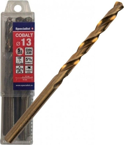 Set spiralesh Bloomsbury Cobalt, 13 mm, HSS 5% kobalt, 5 copë