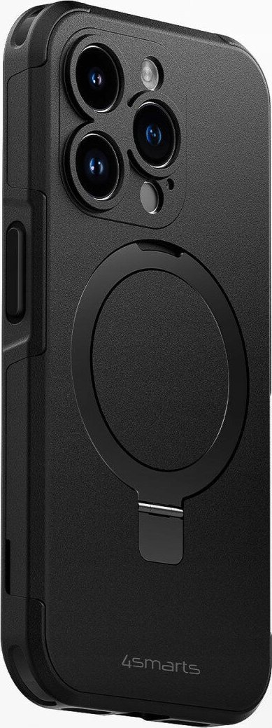 Kapak telefoni 4smarts Defend Magic Stand, për iPhone 15 Plus, MagSafe, i zi