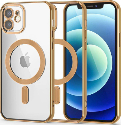 Kapak telefoni Tech-Protect MagShine MagSafe për iPhone 11, i tejdukshëm, gold