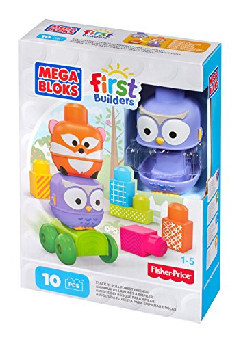 Set bllokesh Mega Bloks First Builders Forest Friends, 10 copa, për kalamaj 1-5 vjeç, shumëngjyrësh