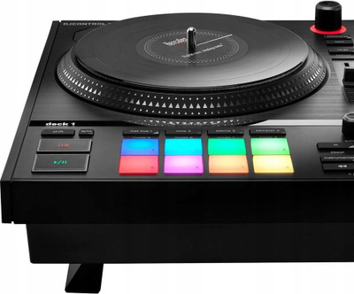 DJ контролер Hercules T7, моторизирани плочи, со Serato DJ Lite, црн