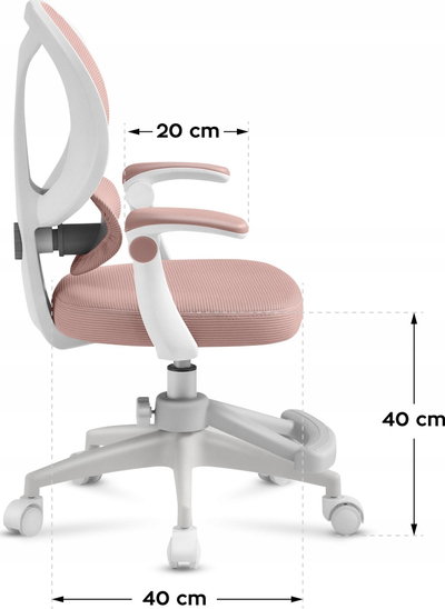 Канцелариски стол за деца Otoné Mark Adler Junior 4.5, ергономски, розова