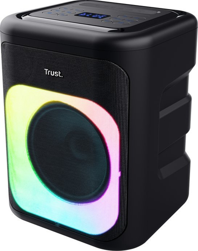 Kutizë zanore Trust Azura, party speaker Bluetooth, 100W, me drita RGB LED, e zezë