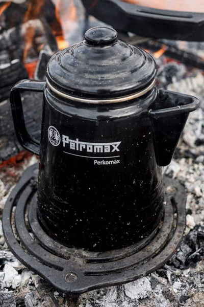 Rrjetë gize për Dutch Oven Petromax Stack Grate, për shpërndarje të barabartë të nxehtësisë, e zezë