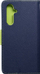 Këllëf portofol Fancy për Samsung Galaxy A54, lëkurë eko, me qëndrim, blu navy me lime