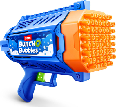 Lodër pistoletë flluskash Zuru Bunch O Bubbles Blaster Medium, motorike, me solucion, blu portokalli