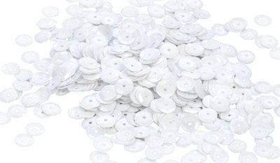 Rrathë dekorativë me shkëlqim, 7mm, 15g, të bardhë