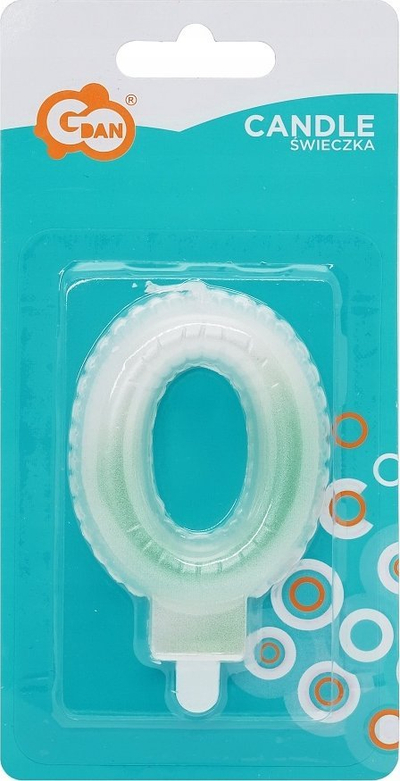 Qiri ditlindje Godan numri 0, 7 cm, ombre, e bardhë me jeshile