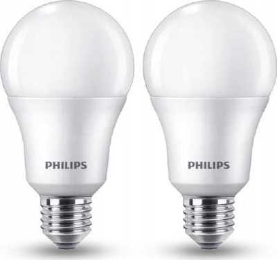 Set llamba LED Philips E27 A60, 8W 806lm, 4000K, të bardha
