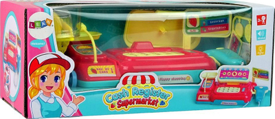 Set lodër kasi Leantoys Cash Register, me gjëra ekstra, me karrocë, shumëngjyrësh