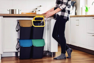 Set koshash riciklimi BINI Eco Bin, 4 copë, 25L, shumëngjyrësh