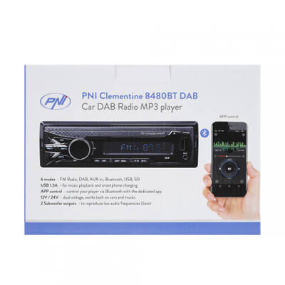 Radio auto PNI Clementine 8480BT, DAB FM, MP3, Bluetooth, 4x45W, i zi