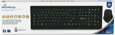 Set tastierë dhe maus MediaRange MROS104-UK, wireless RF, QWERTY UK, i zi