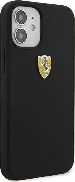 Kuti mbrojtëse Ferrari On Track Silicone FESSIHCP12SBK, për iPhone 12 mini 5.4", hardcase, e zezë