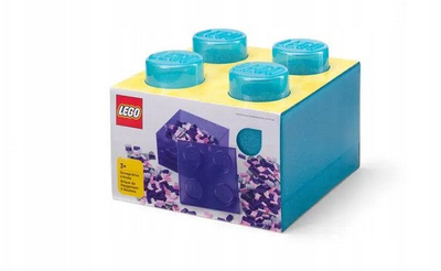 Kuti për me fut gjëra LEGO 4 Brick Storage Box, transparente, blu