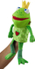 Kukull dore HABA Frog King, pellush, për kalamaj, jeshile